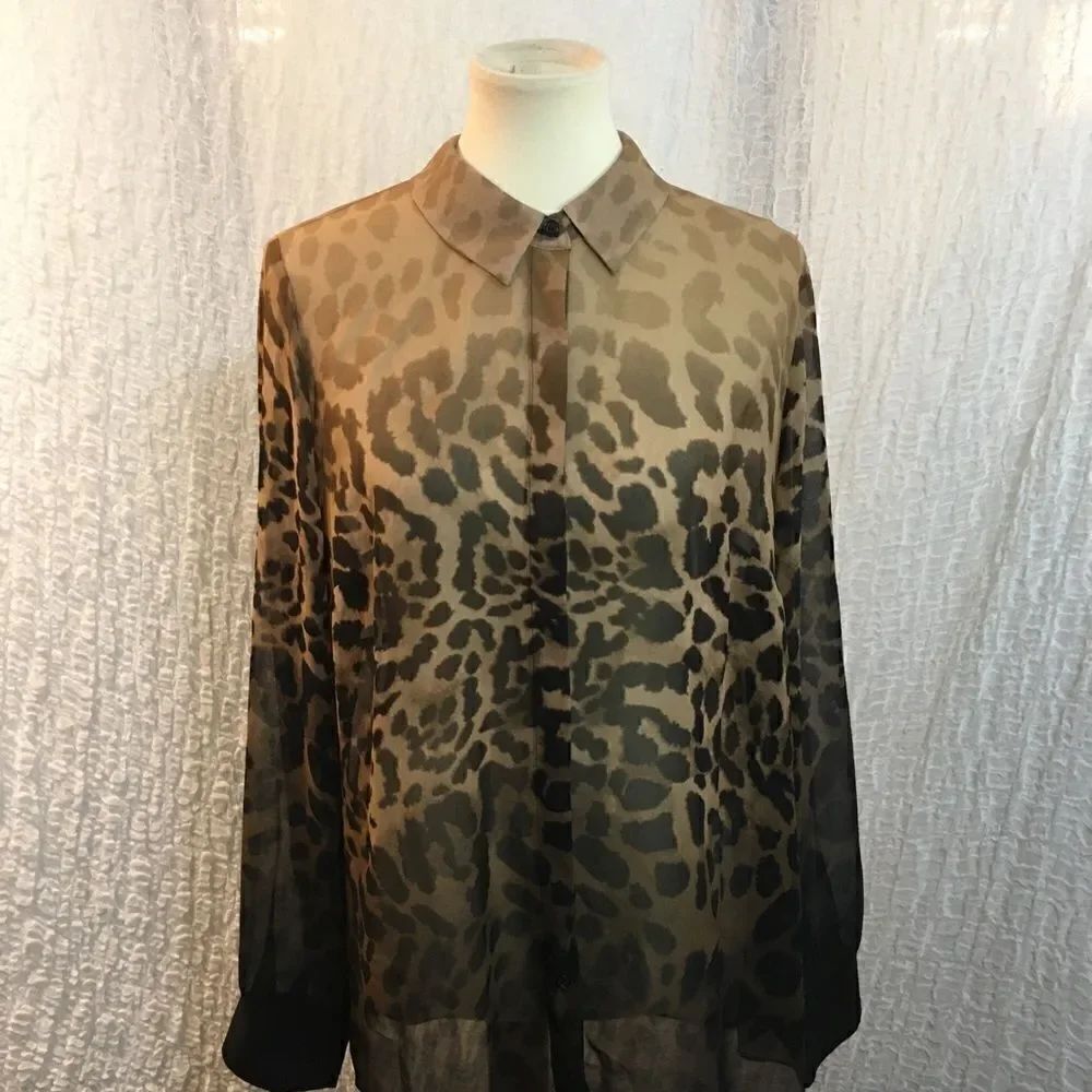 Lane Bryant NWT Animal Print Button Down Blouse Size 14/16
